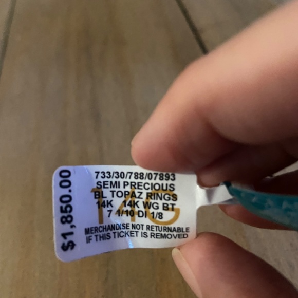 Stunning EFFY Topaz Diamond 14k White Gold Ring - Picture 3 of 4